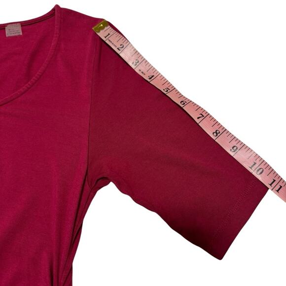 Seraphine Burgundy Maternity 1/2 Sleeve Shift Dress - Picture 7 of 8